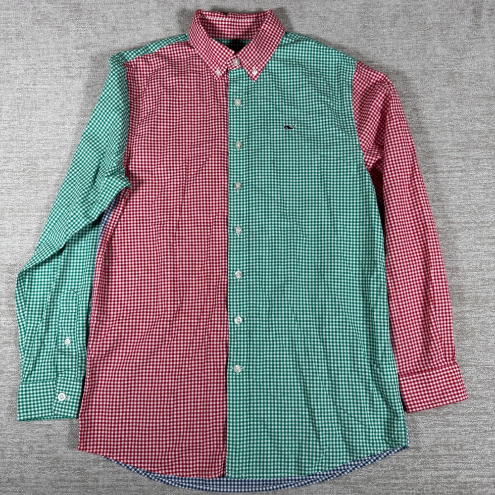 NEW 3 PACK Vineyard Vines Button Up L/S Boys L Multicolor Gingham Plaid Stretch - Picture 5 of 16